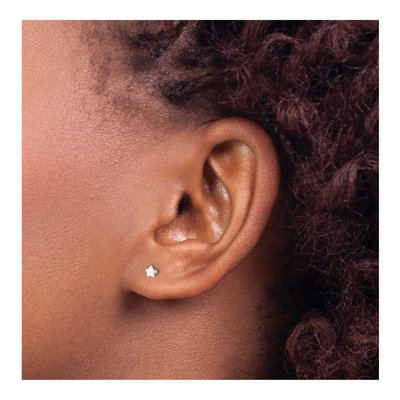 Sterling Silver Star Stud Earrings – view 4