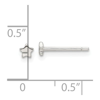 Sterling Silver Star Stud Earrings – view 5