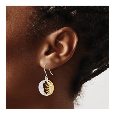 Sterling Silver Sun Moon Dangle Earrings – view 4