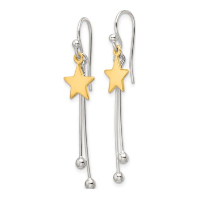Sterling Silver Star Dangle Earrings – view 3