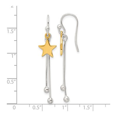 Sterling Silver Star Dangle Earrings – view 5