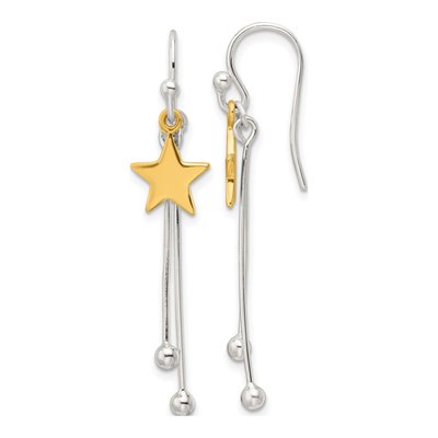 Sterling Silver Star Dangle Earrings