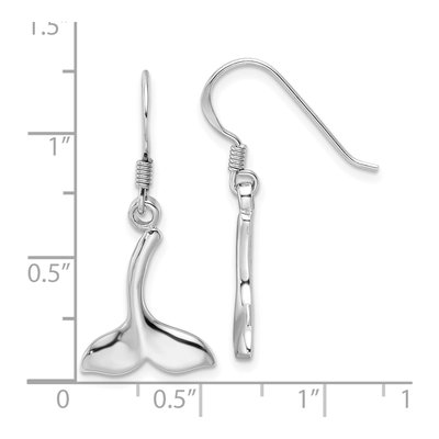 Sterling Silver Whale Tail Dangle Earrings – view 5
