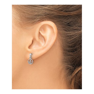 Sterling Silver Whale Tail Dangle Earrings – view 4