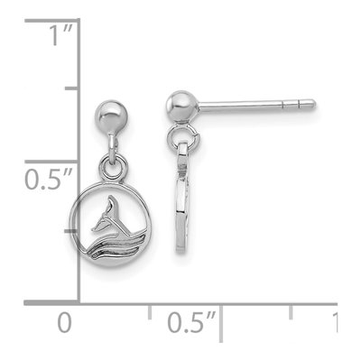 Sterling Silver Whale Tail Dangle Earrings – view 5