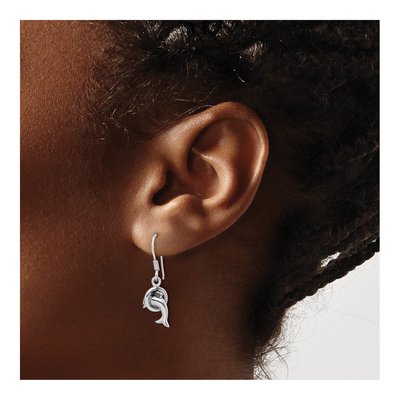 Sterling Silver Dolphin Dangle Earrings – view 4