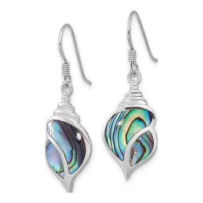 Sterling Silver Abalone Shell Dangle Earrings – view 2