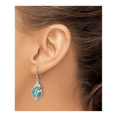 Sterling Silver Abalone Shell Dangle Earrings – view 3