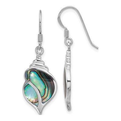Sterling Silver Abalone Shell Dangle Earrings