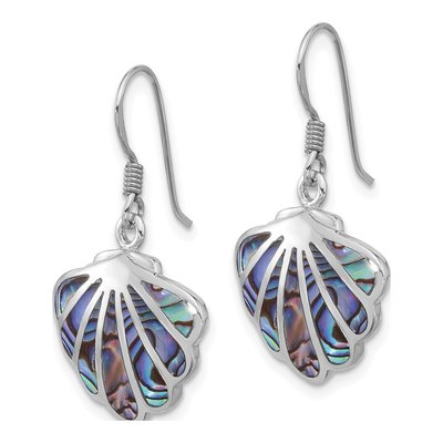 Sterling Silver Abalone Shell Dangle Earrings – view 2