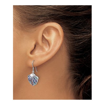 Sterling Silver Abalone Shell Dangle Earrings – view 3