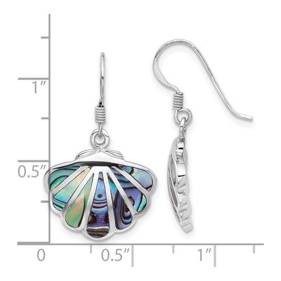 Sterling Silver Abalone Shell Dangle Earrings – view 4