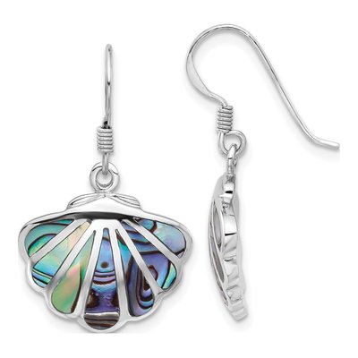 Sterling Silver Abalone Shell Dangle Earrings