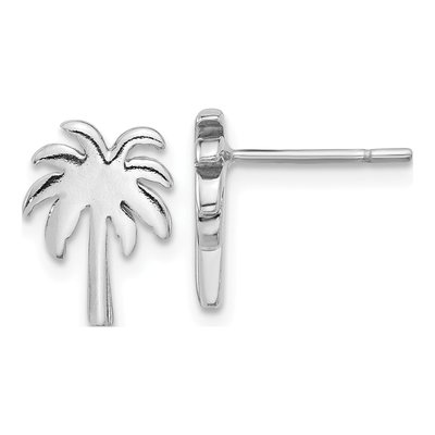 Sterling Silver Palm Tree Stud Earrings