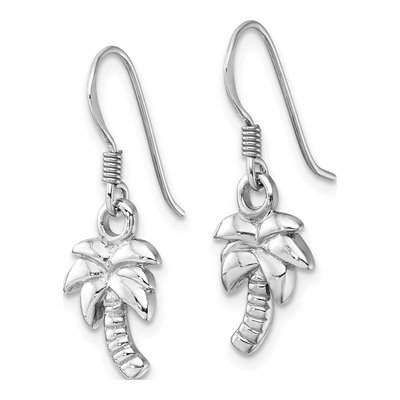 Sterling Silver Palm Tree Dangle Earrings – view 3