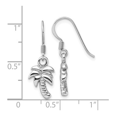 Sterling Silver Palm Tree Dangle Earrings – view 5
