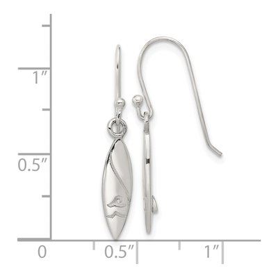 Sterling Silver Wave Dangle Earrings – view 5