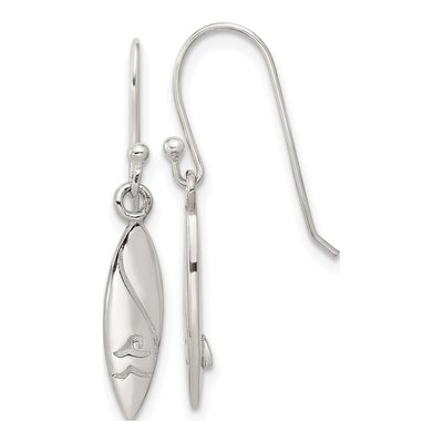 Sterling Silver Wave Dangle Earrings