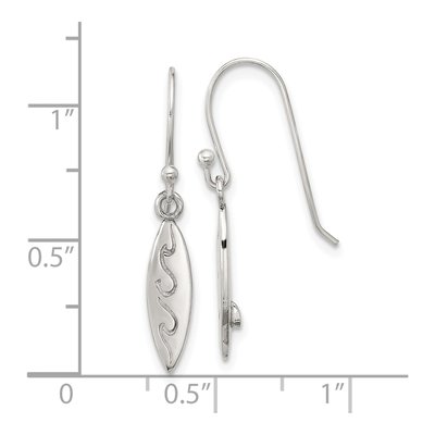 Sterling Silver Etched Wave Dangle Earrings – view 5