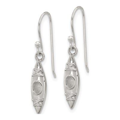 Sterling Silver Canoe Dangle Earrings – view 3