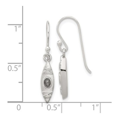 Sterling Silver Canoe Dangle Earrings – view 5