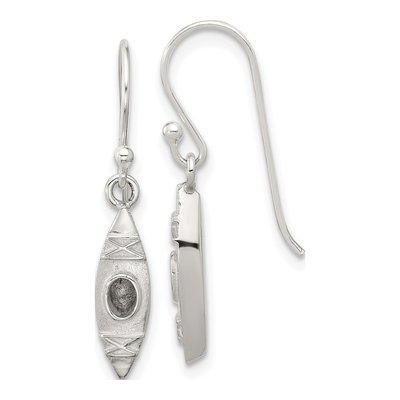 Sterling Silver Canoe Dangle Earrings