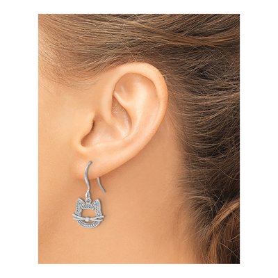 Sterling Silver CZ Cat Head Dangle Earrings – view 4