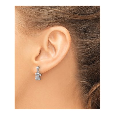 Sterling Silver Enamel Dog Dangle Earrings – view 4