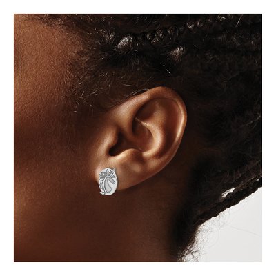 Sterling Silver Unicorn Stud Earrings – view 4
