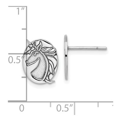 Sterling Silver Unicorn Stud Earrings – view 5