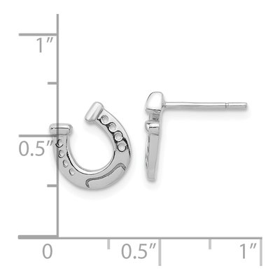 Sterling Silver Horseshoe Stud Earrings – view 5