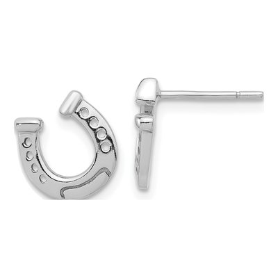 Sterling Silver Horseshoe Stud Earrings