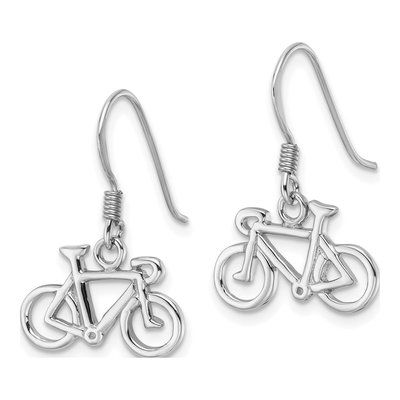 Sterling Silver Bicycle Dangle Earrings – view 3