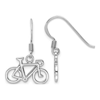Sterling Silver Bicycle Dangle Earrings