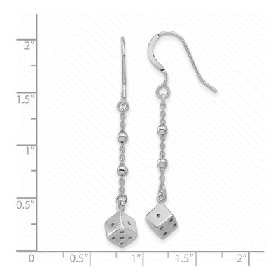 Sterling Silver Dice Dangle Earrings – view 5