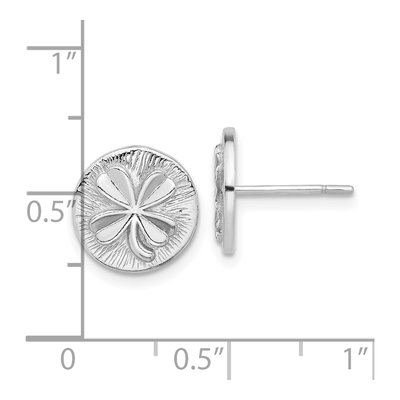 Sterling Silver Textured Clover Stud Earrings – view 5