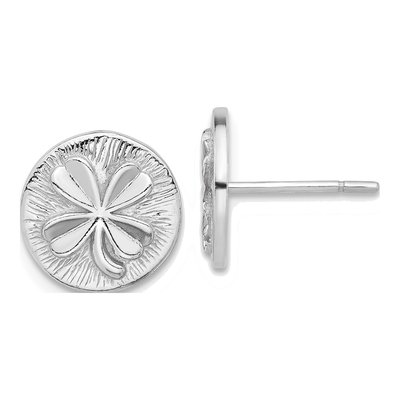 Sterling Silver Textured Clover Stud Earrings
