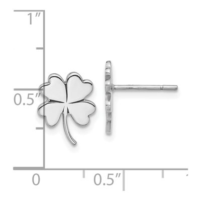 Sterling Silver Clover Stud Earrings – view 5