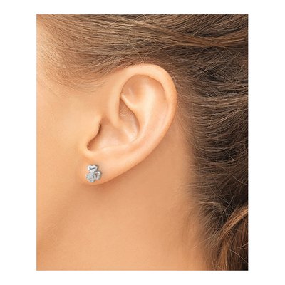 Sterling Silver CZ Triple Heart Stud Earrings – view 4