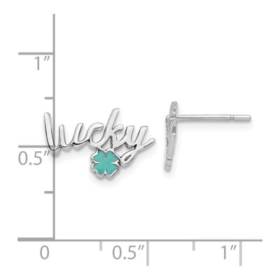 Sterling Silver Enamel Clover Stud Earrings – view 5