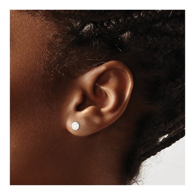 Sterling Silver Smiley Face Stud Earrings – view 4