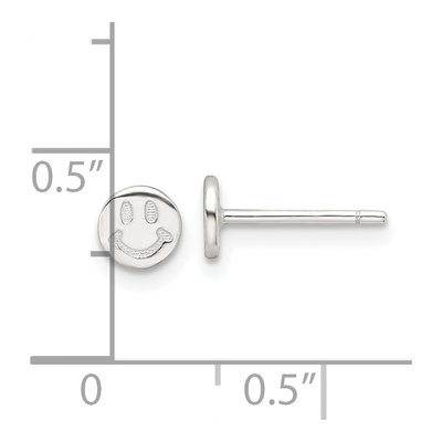 Sterling Silver Smiley Face Stud Earrings – view 5