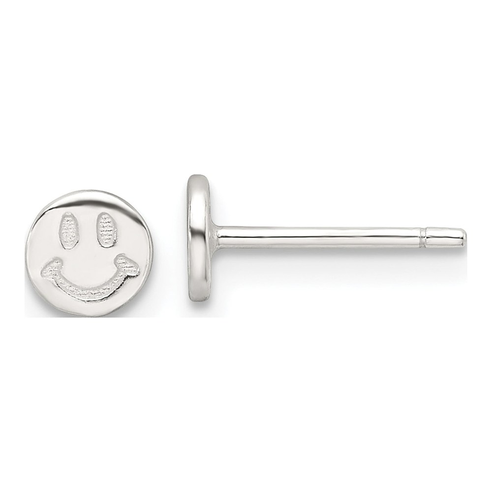 Sterling Silver Smiley Face Stud Earrings
