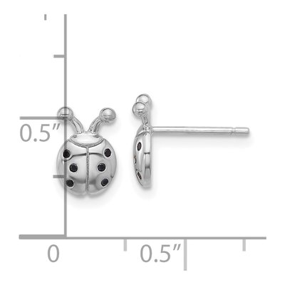 Sterling Silver Black Spinel Ladybug Stud Earrings – view 5