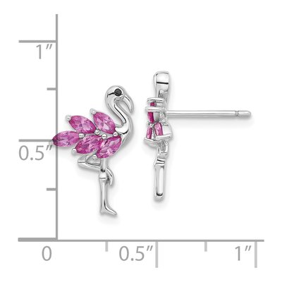 Sterling Silver Crystal Flamingo Stud Earrings – view 5