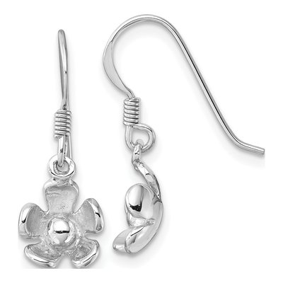 Sterling Silver Flower Dangle Earrings