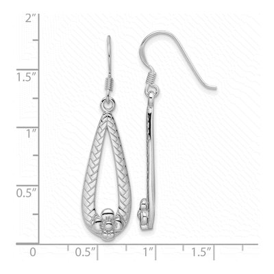 Sterling Silver Teardrop Flower Dangle Earrings – view 5