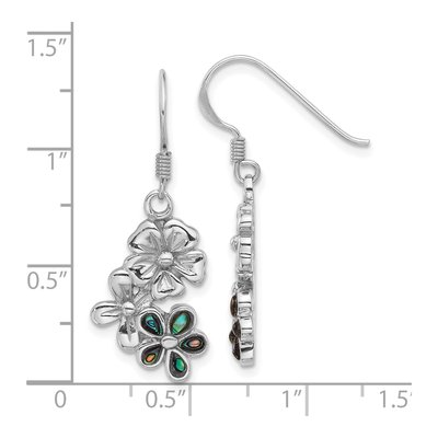 Sterling Silver Abalone Flower Dangle Earrings – view 4