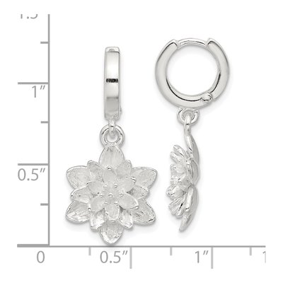 Sterling Silver Lotus Flower Dangle Earrings – view 5