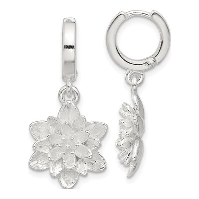 Sterling Silver Lotus Flower Dangle Earrings